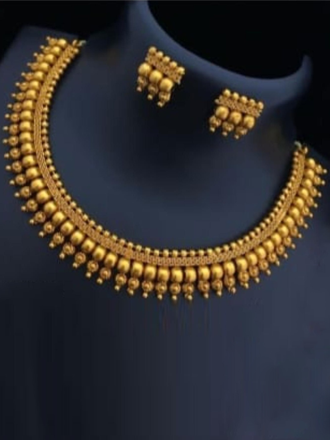 

Gyaan Jewels Intricate Textured Jewellery Set, Gold