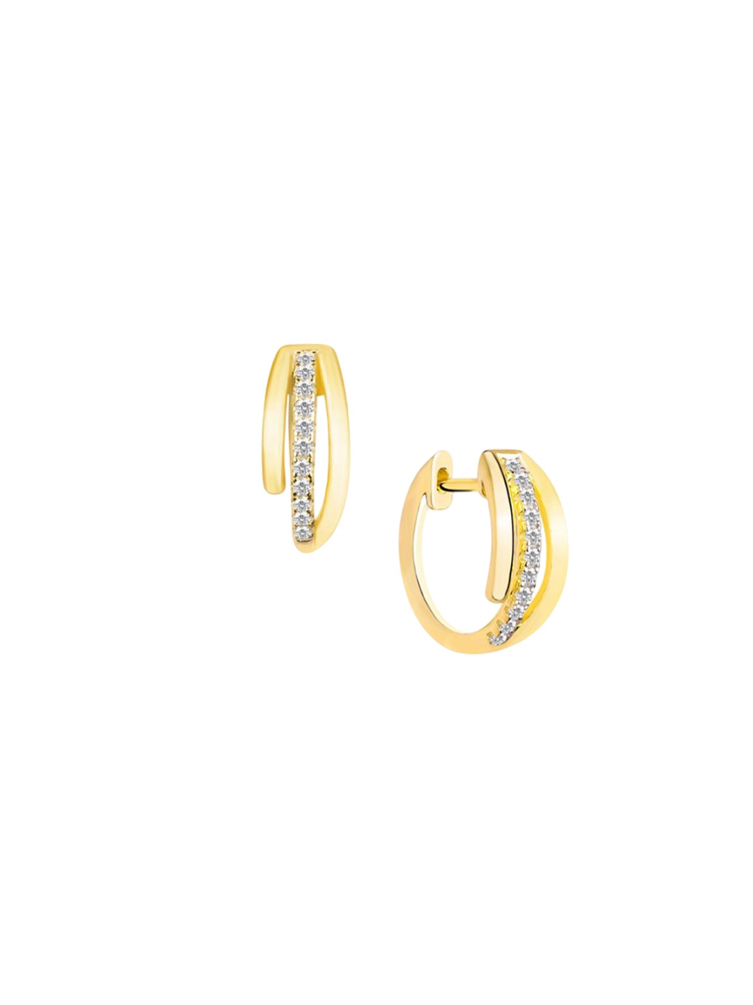 

Nistra Women Stone Studded Circular Hoop Earrings, Gold