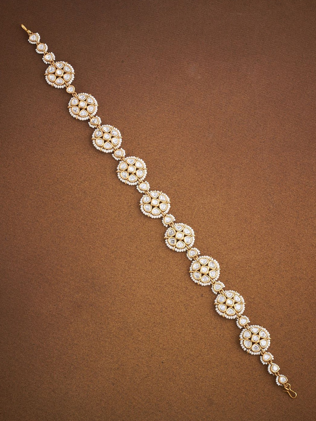 

Kushal's Fashion Jewellery Kundan Studded Sheeshphool Head Jewellery, Gold