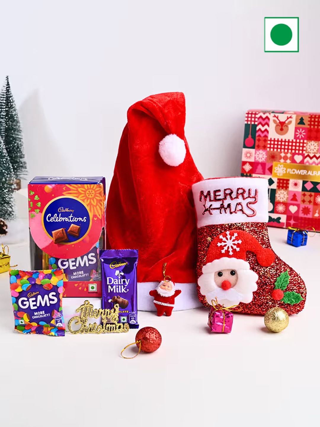 

Floweraura Unisex Christmas Secret Santa Gift Hamper, Red