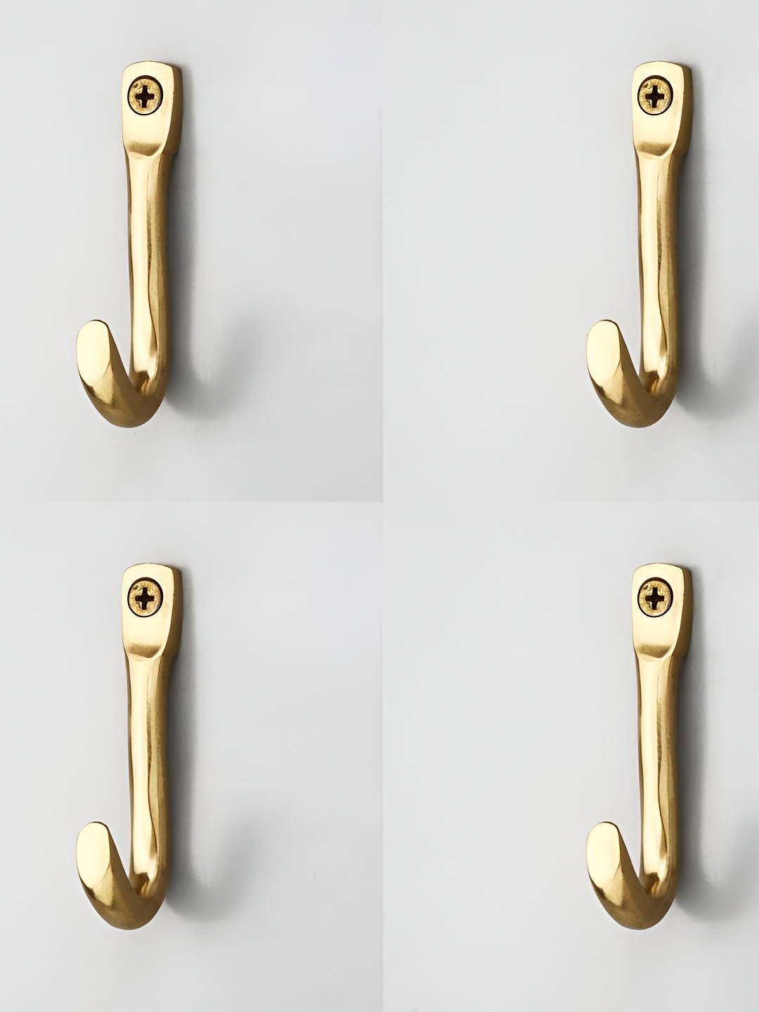 

IndianShelf Gold Toed 4 Pieces Brass Wall Hooks