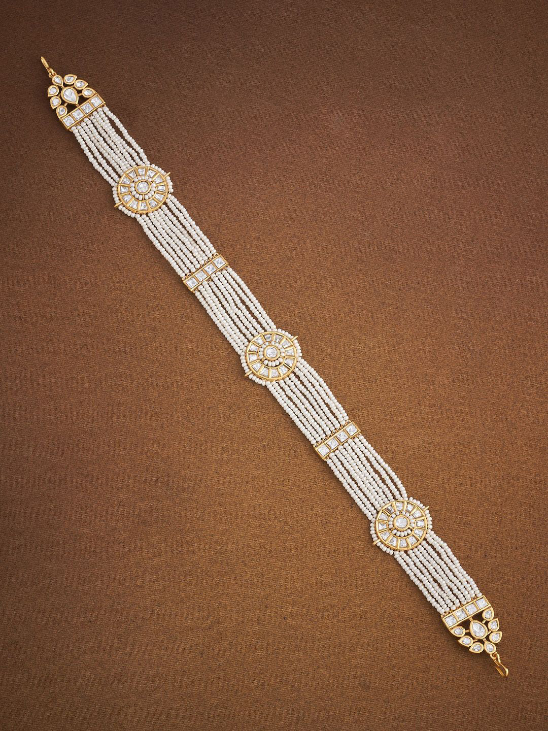 

Kushal's Fashion Jewellery Kundan Studded Sheeshphool Head Jewellery, Gold