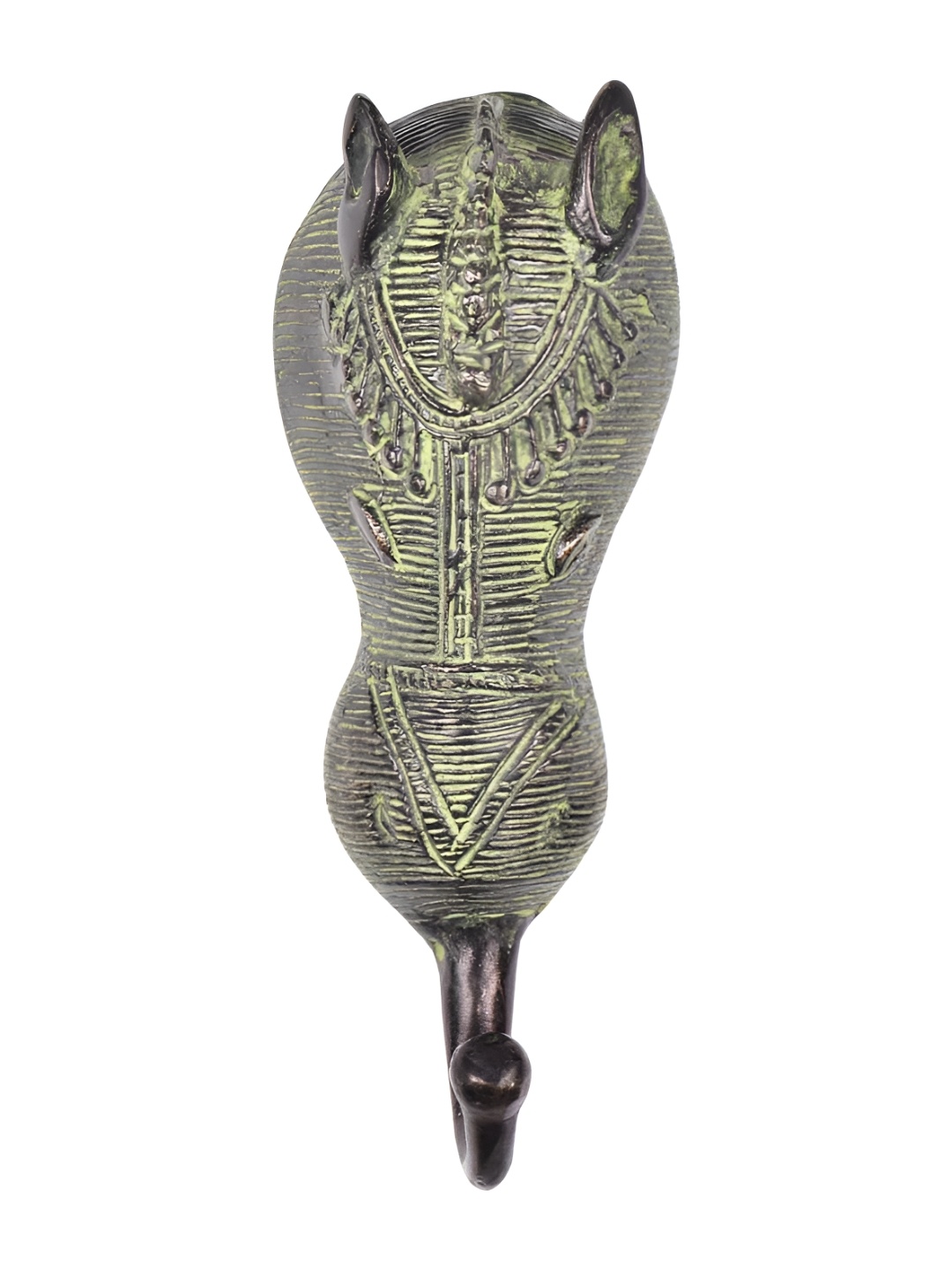

IndianShelf Grey & Green Textured Brass Wall Hook