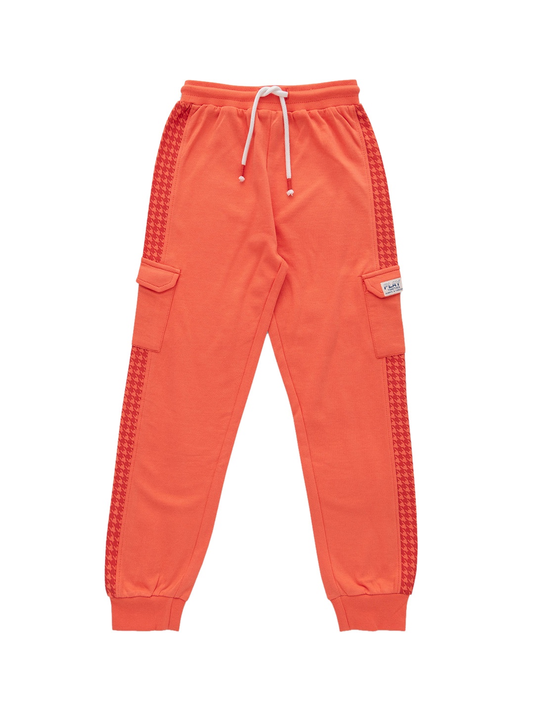 

JusCubs Boys Self Design Mid Rise Cotton Joggers, Orange