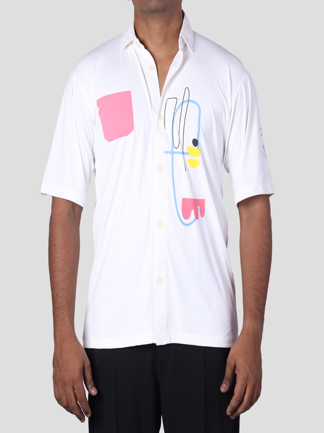 

HOP HEAD Abstract Printed Shirt, White