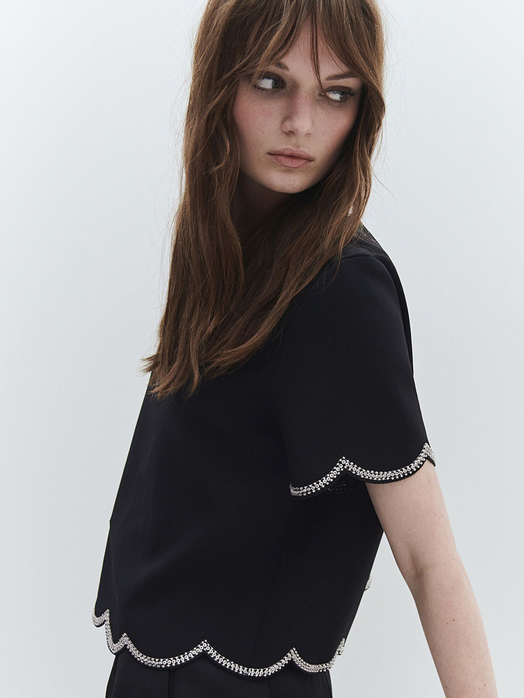 

H&M Embellished Blouse, Black