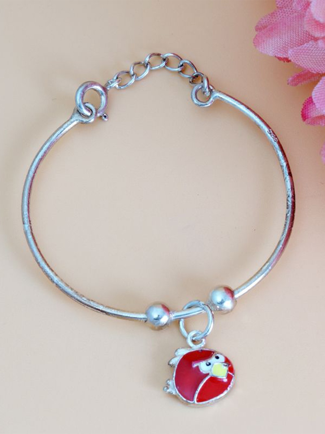 

Tuanz Silver Jewelry Kids Pack of 2 925 Silver Enamelled Rhodium-Plated Link Bracelet