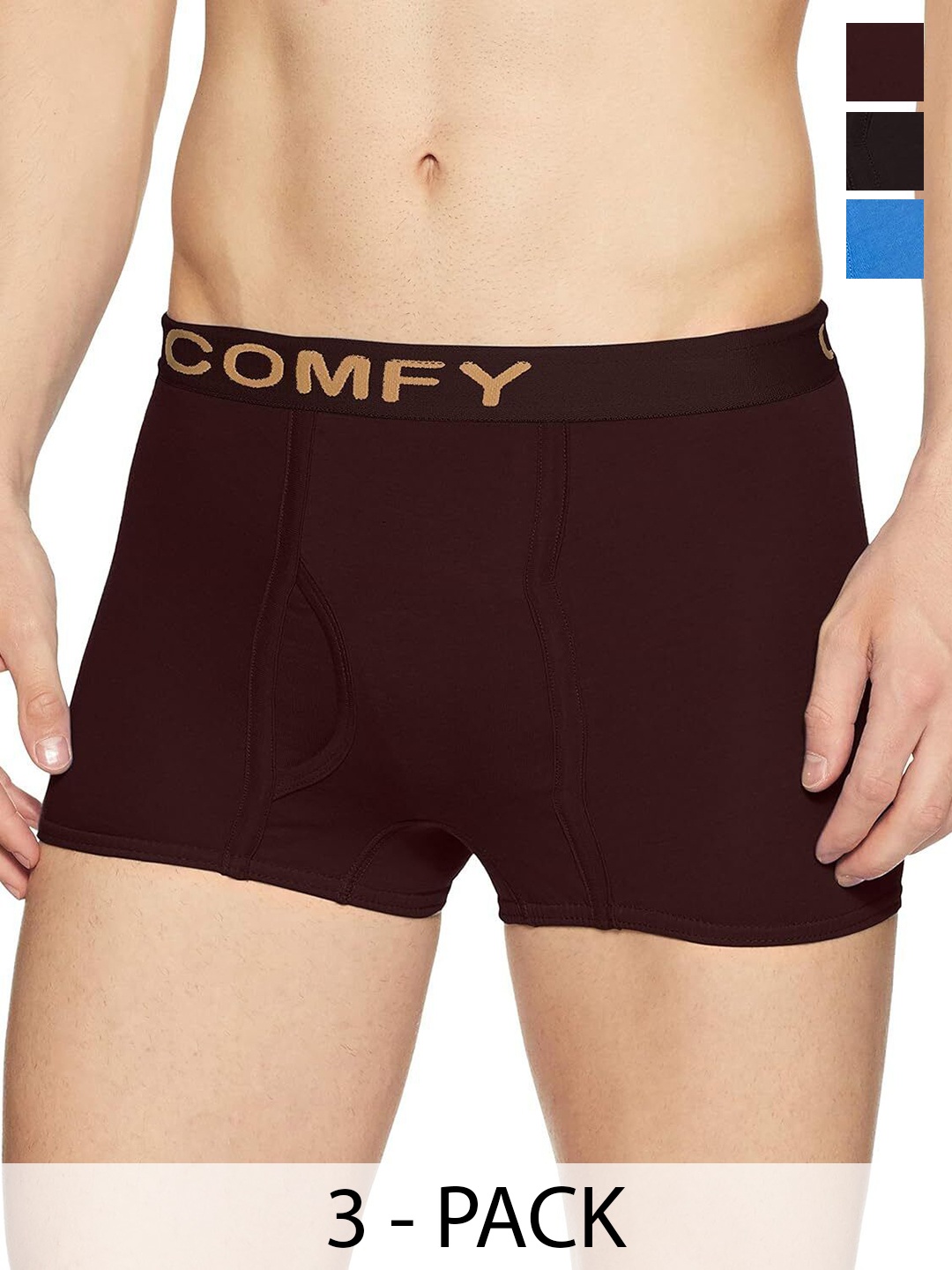 

AMUL COMFY Men Pack Of 2 Assorted Trunks Comfy-Plain-Mini-Trunk-OE-2-95