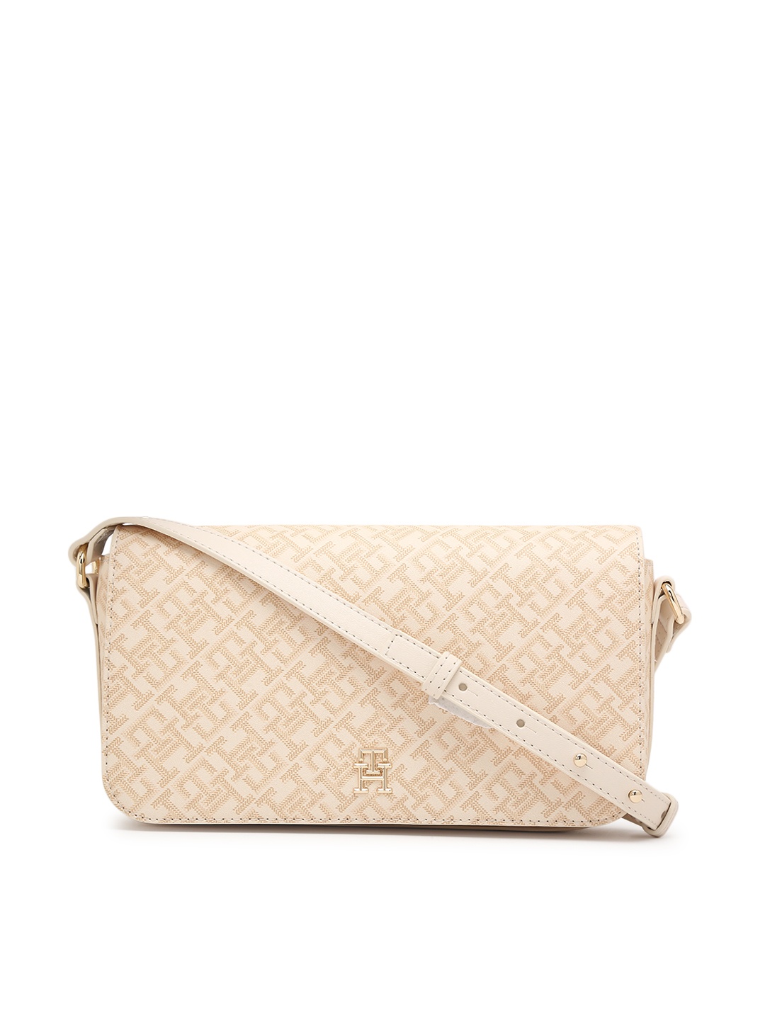 

Tommy Hilfiger PU Structured Sling Bag with Quilted, Beige