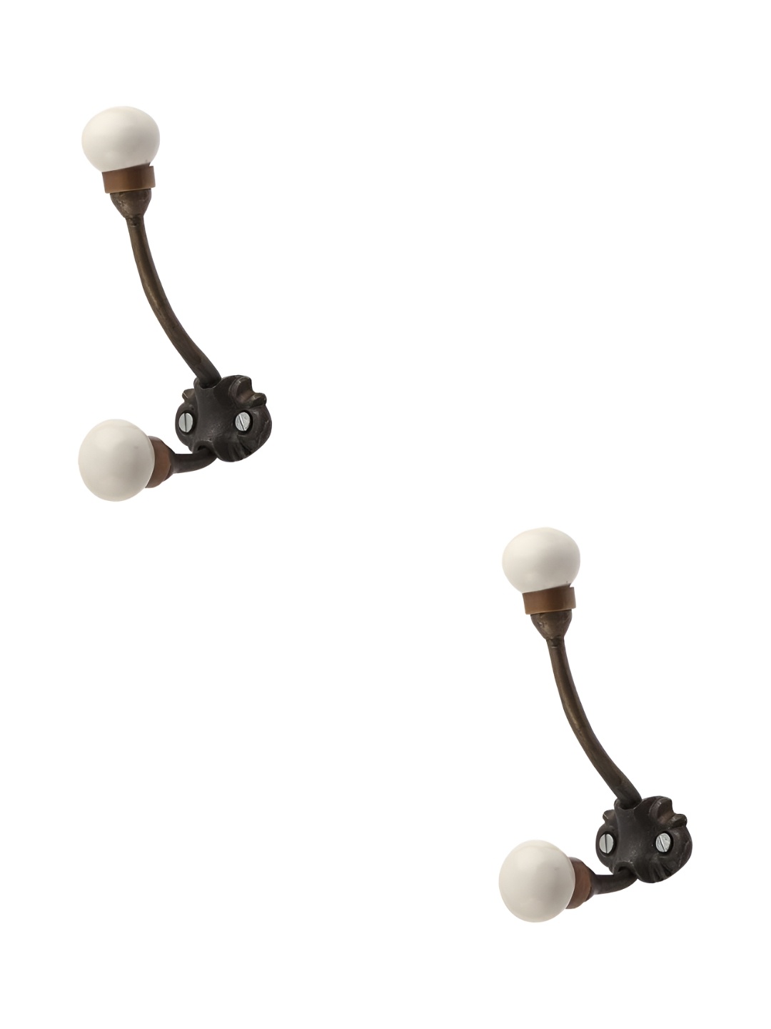 

IndianShelf Cream Colored & Brown 2 Pieces Ceramic Wall Hooks