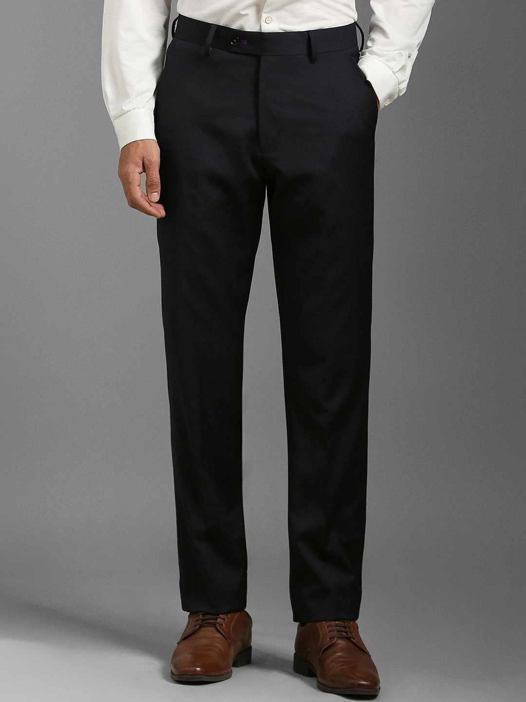 

Luxure by Louis Philippe Men Mid-Rise Slim Fit Trousers, Black
