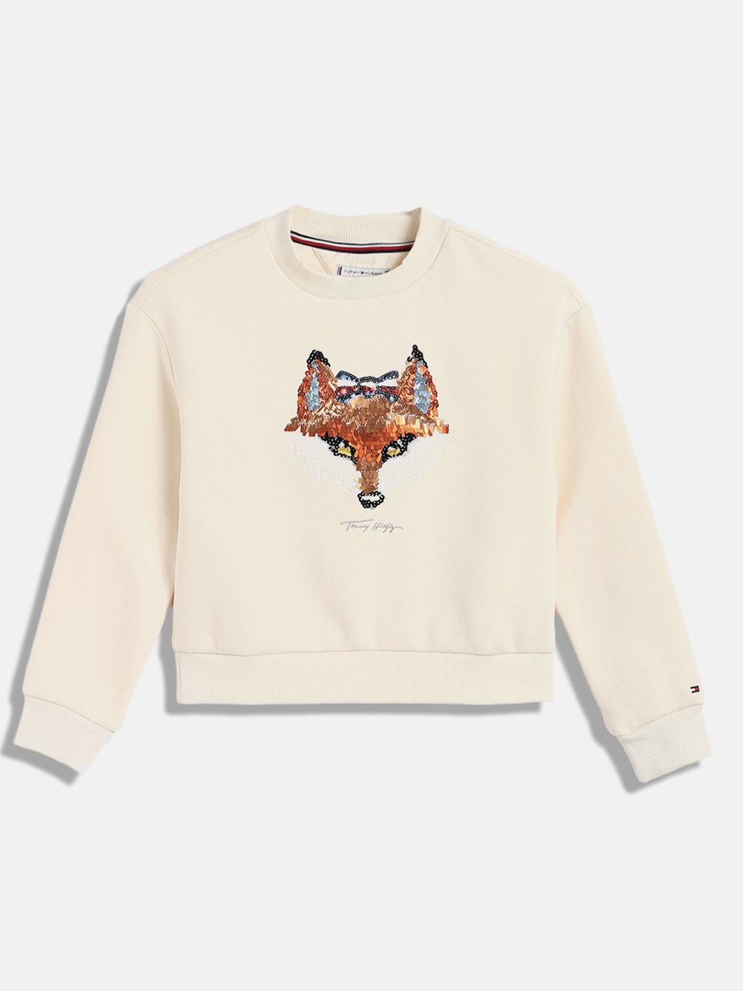 

Tommy Hilfiger Girls Animal Embroidered Pullover, Beige