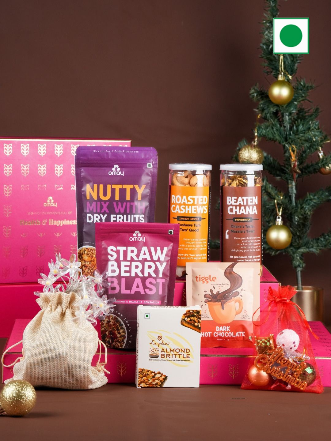 

Omay Foods 9 Pcs Xmas Treats Gift Box, Pink