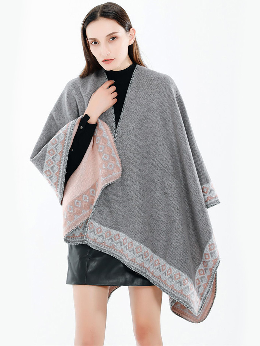 

LULU & SKY Women Shrug, Grey