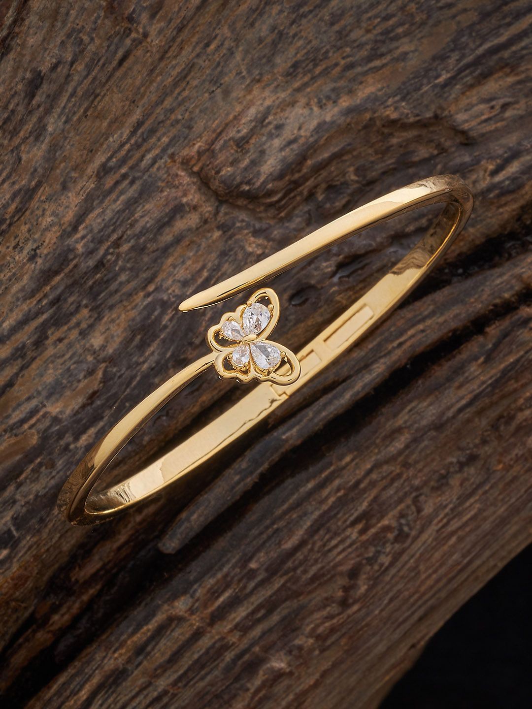 

Kushal's Fashion Jewellery Gold-Plated CZ Stone Studded Bracelet