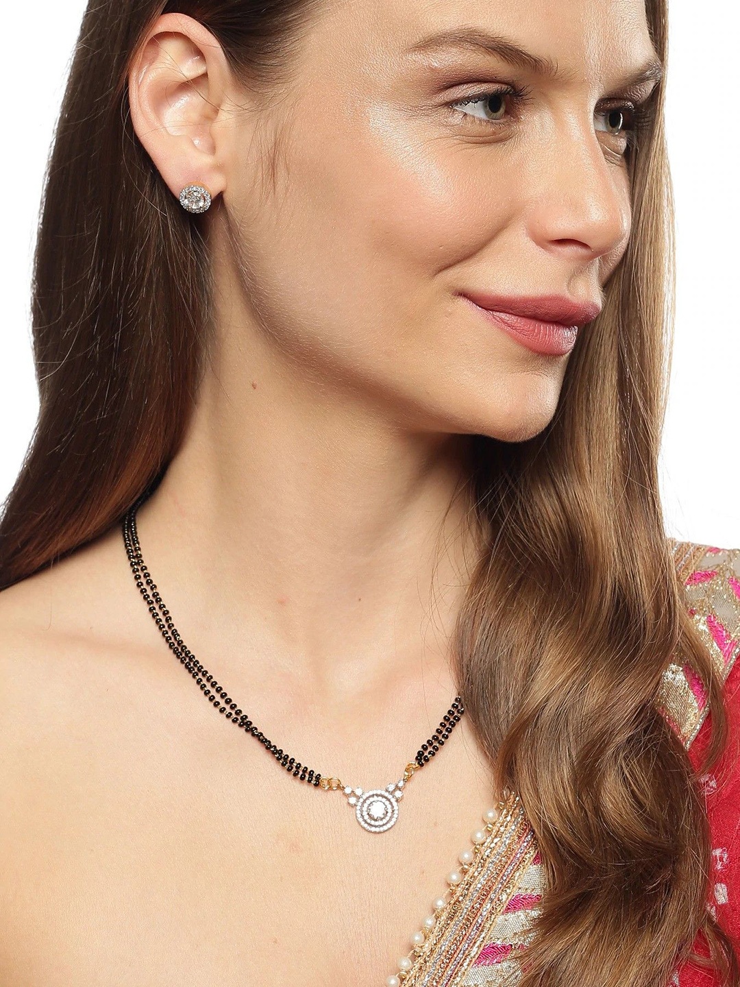 

Wynona Gold Plated Artificial Stones & Beads Studded Mangalsutra
