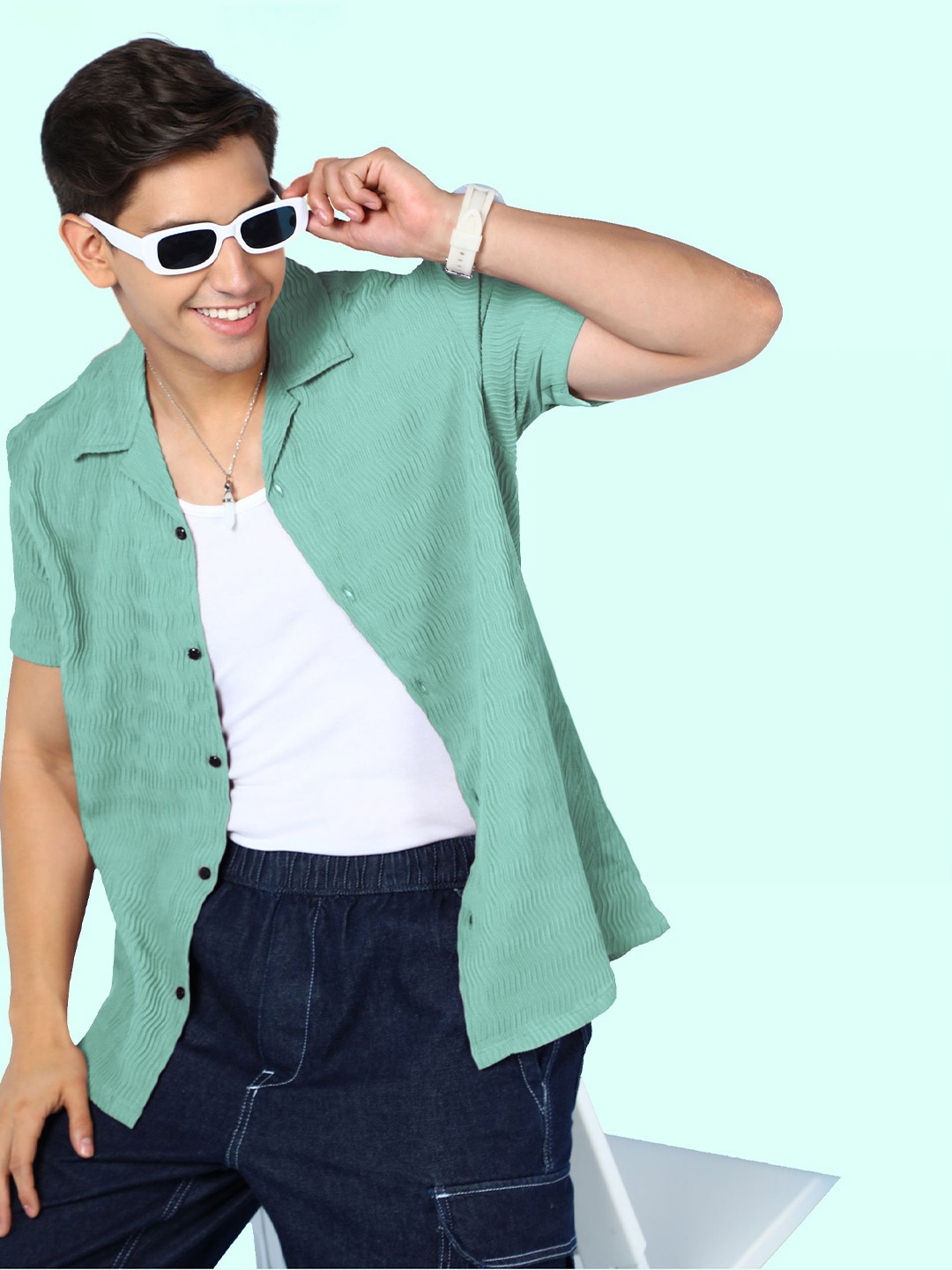 

INDICLUB Men Opaque Casual Shirt, Lime green