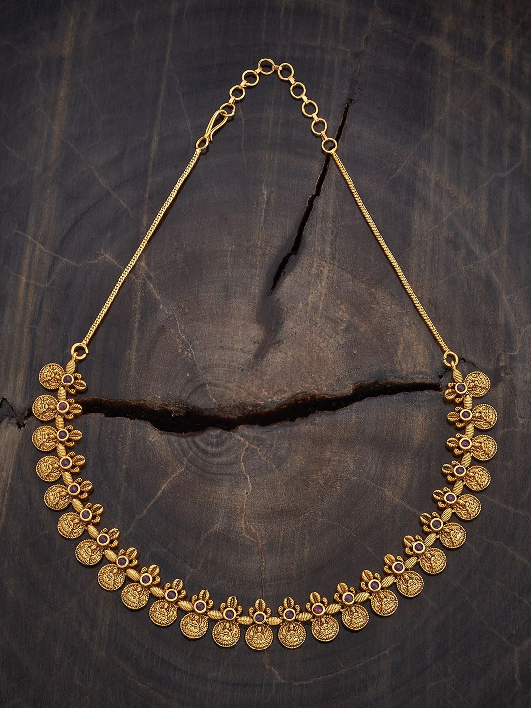 

Kushal's Fashion Jewellery Gold-Plated Antique Necklace