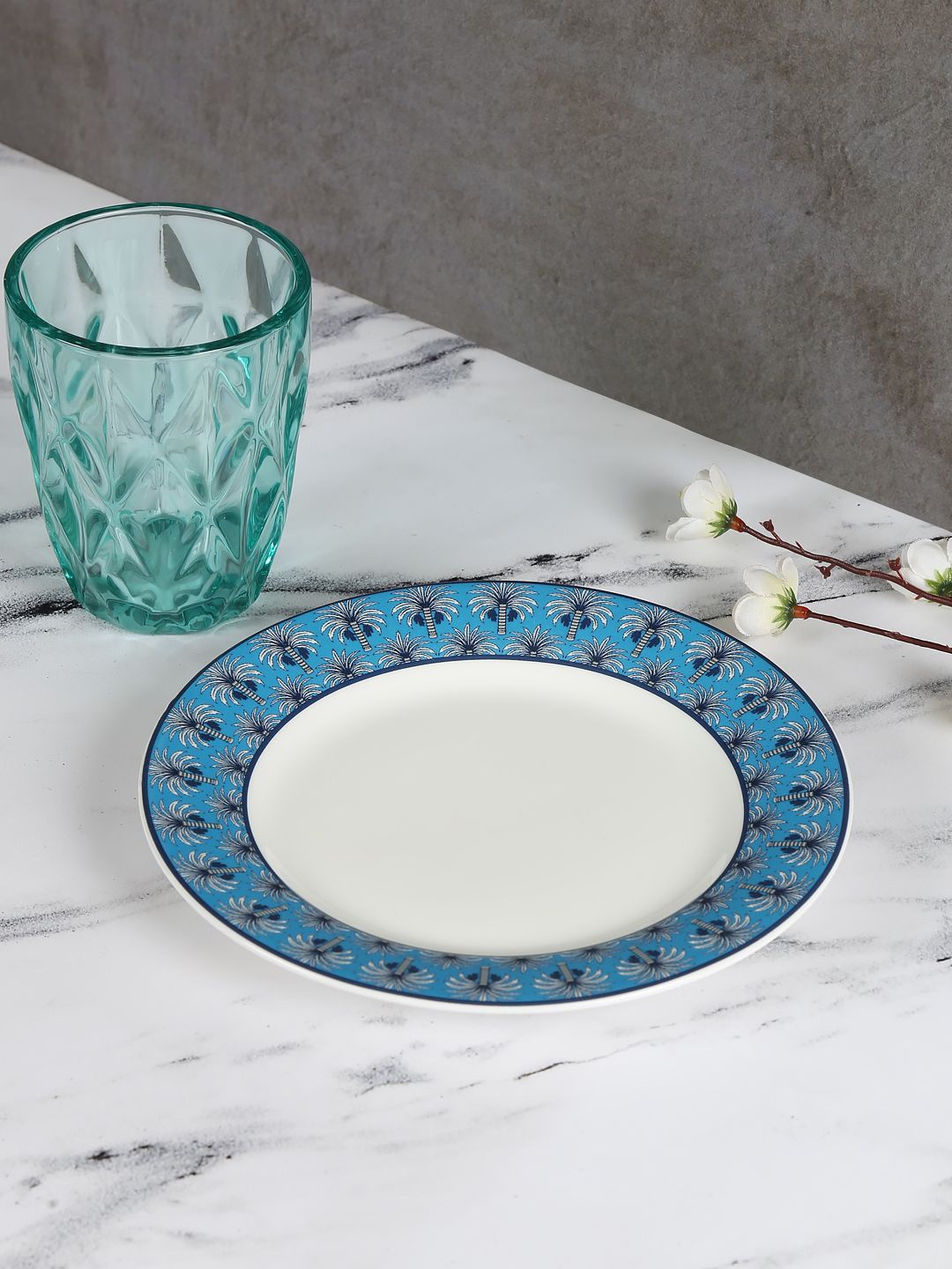 

India Circus by Krsnaa Mehta Unisex Stoneware Plates, Blue