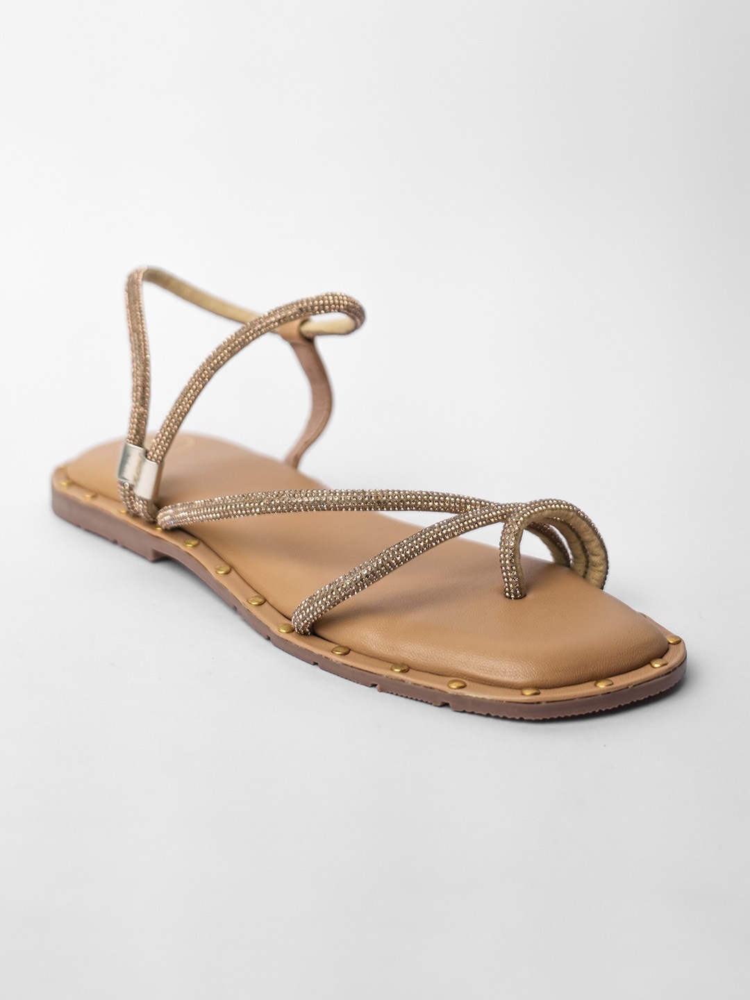 

Sana K Luxurious Footwear Women Party Open Toe Flats, Nude