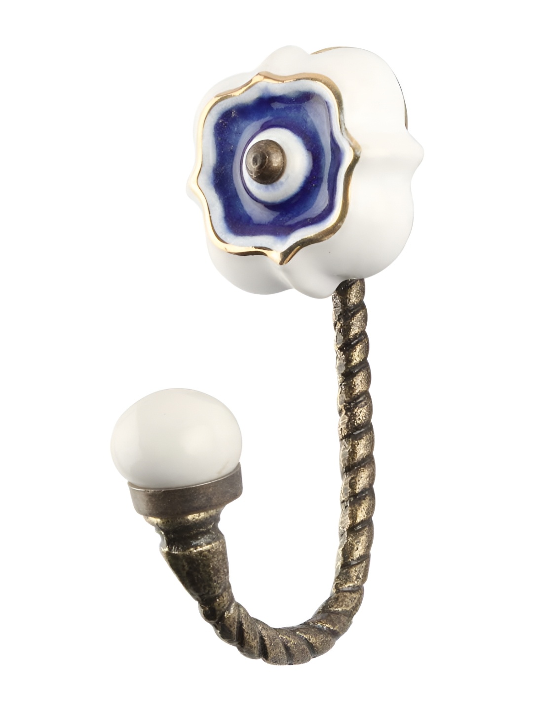 

IndianShelf Blue & White Ceramic Wall Hooks