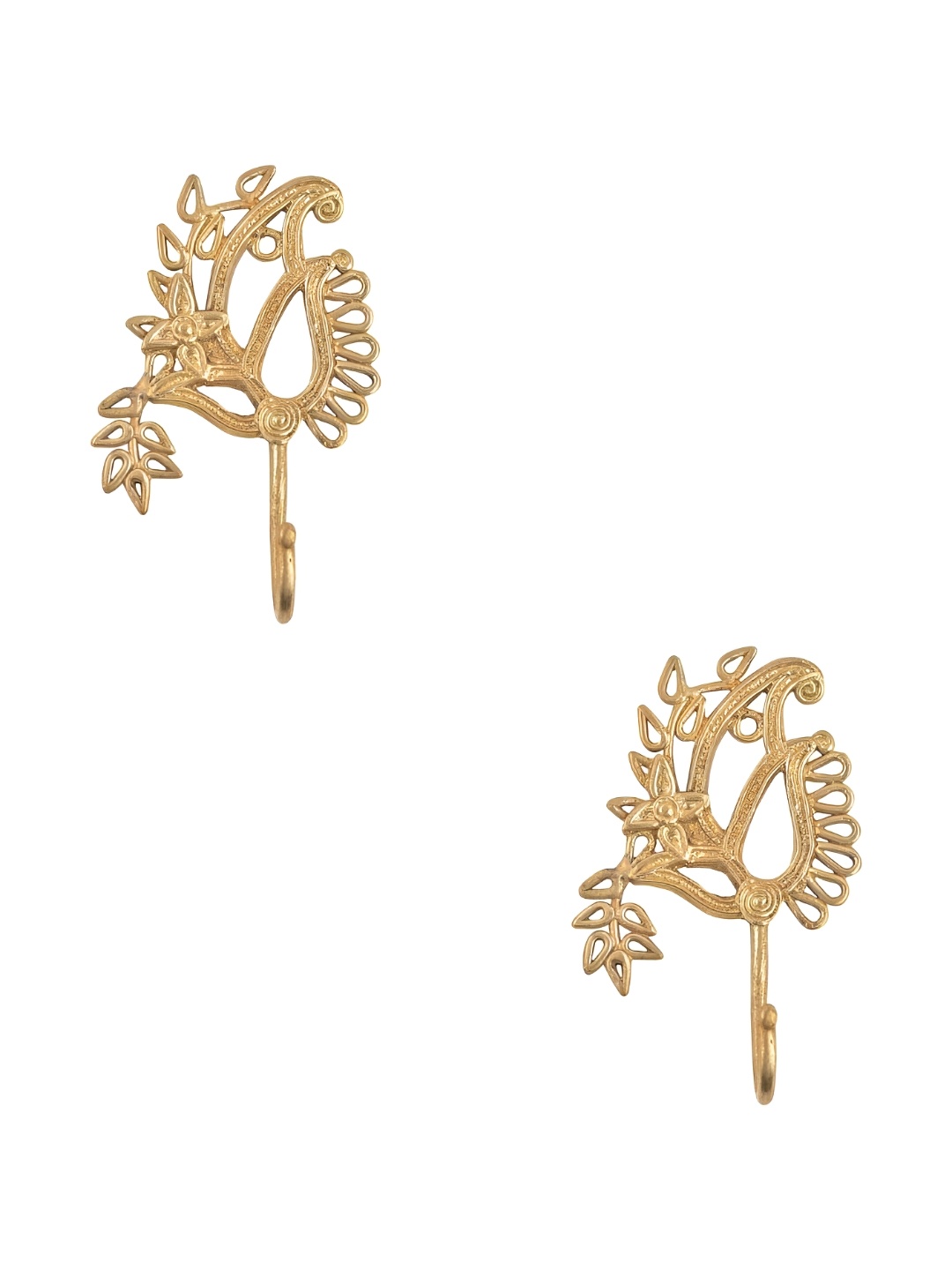 

IndianShelf Gold-Toned 2 Pieces Parsley Brass Wall Hooks