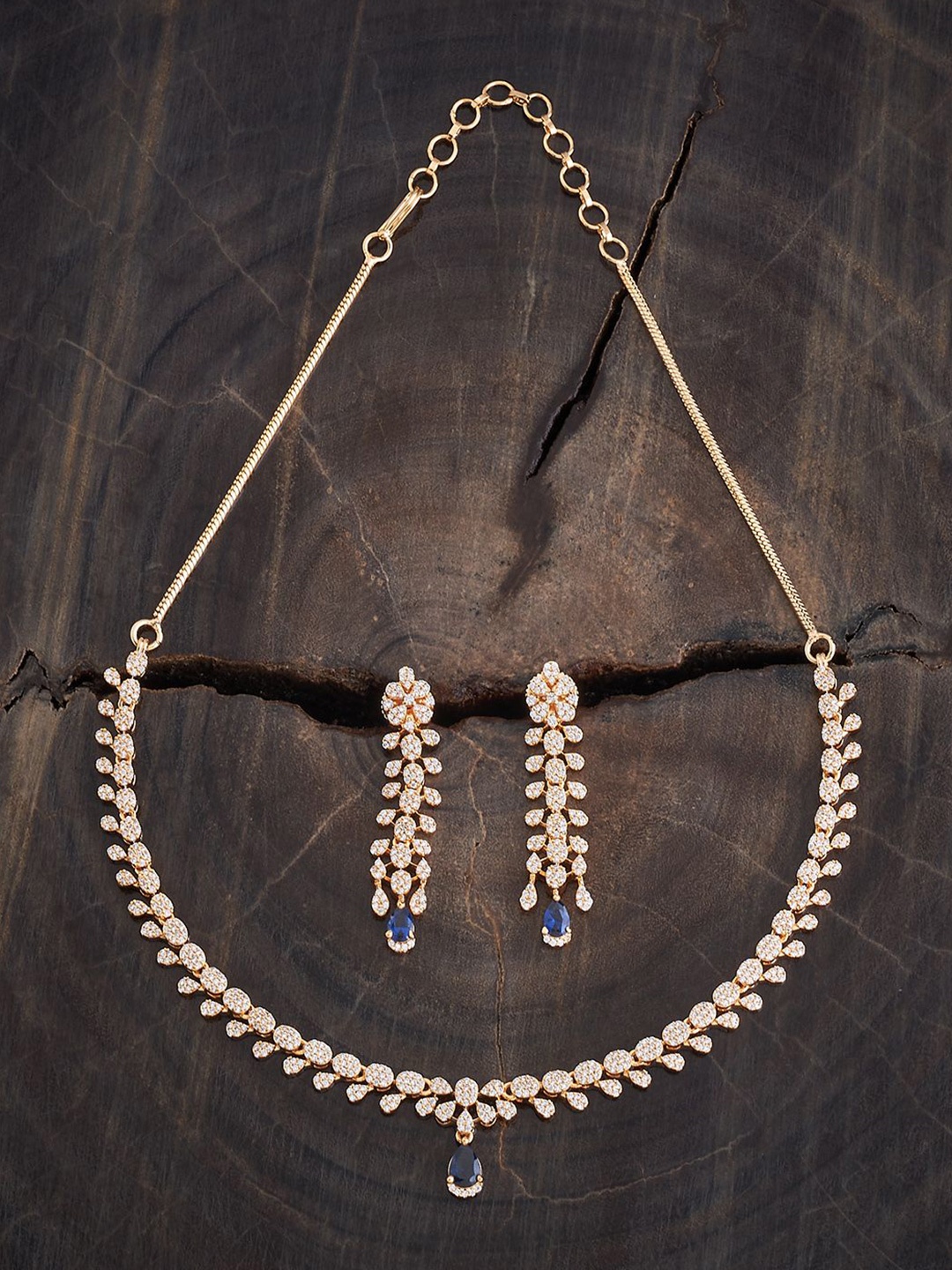 

Kushal's Fashion Jewellery Gold-Plated CZ-Studded Jewellery Set