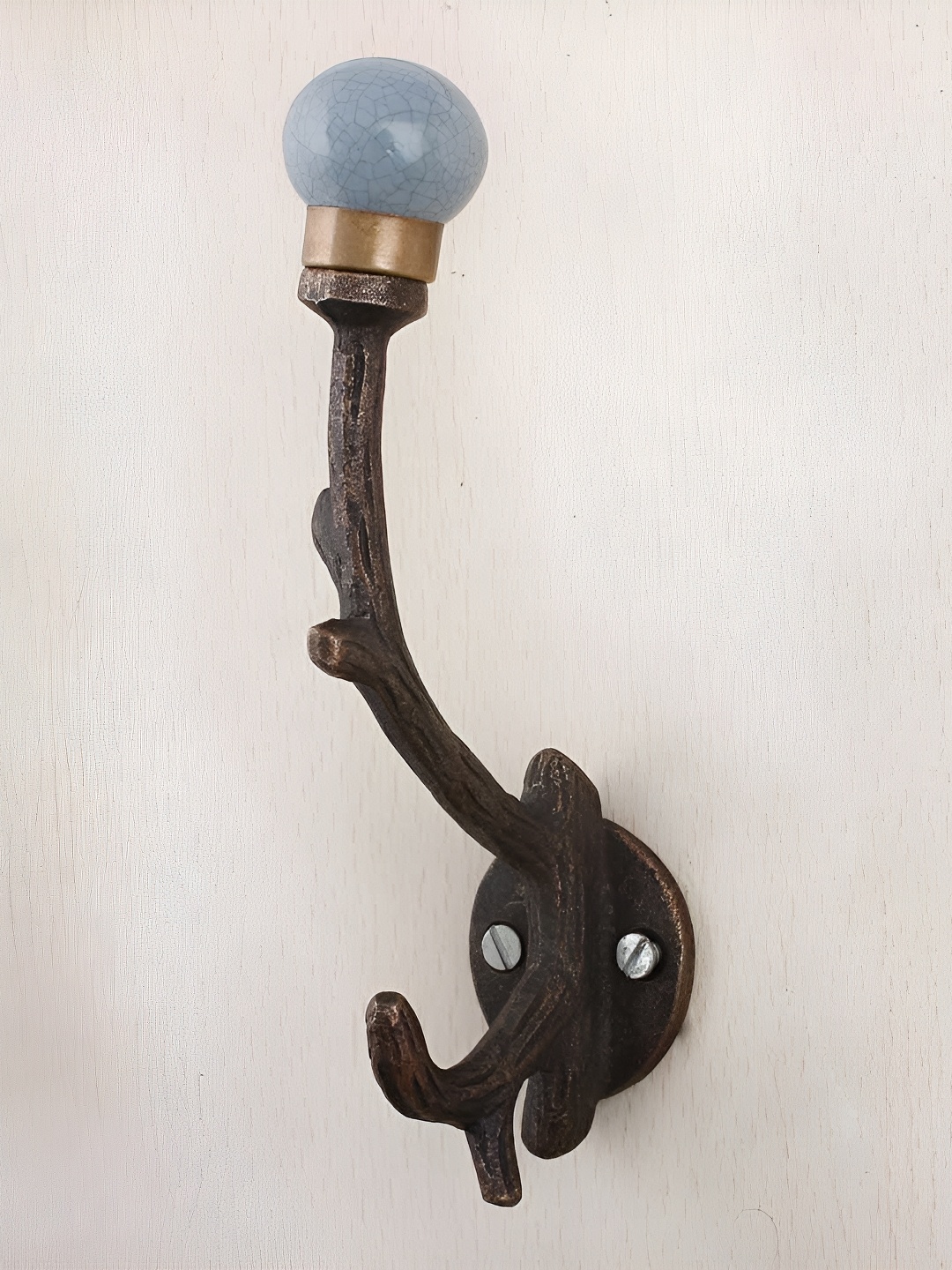 

IndianShelf Grey & Brown Ceramic Crackle Tree Wall Mounted Wall Hook