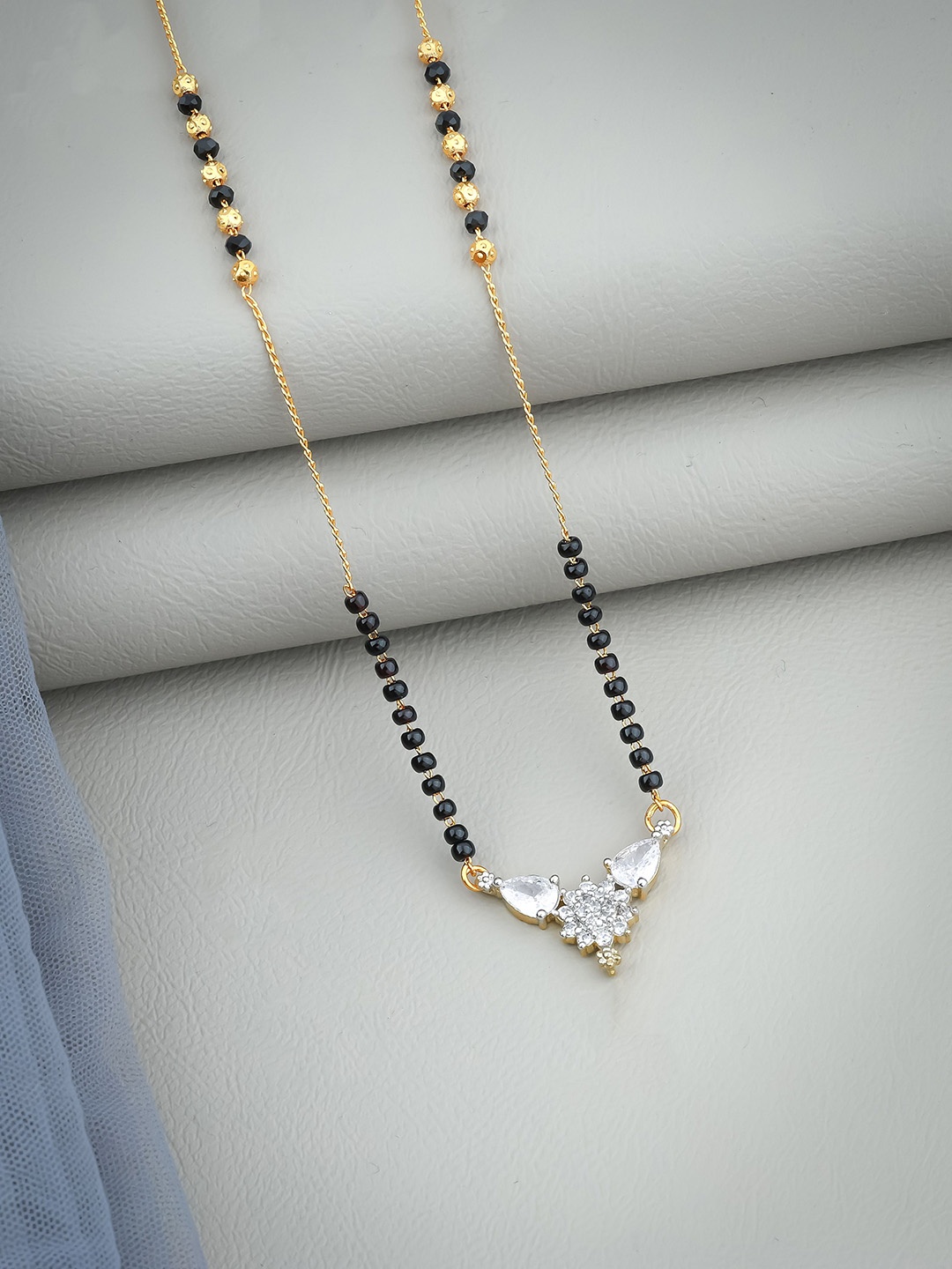 

Wynona Studded & Beaded Mangalsutra, Gold