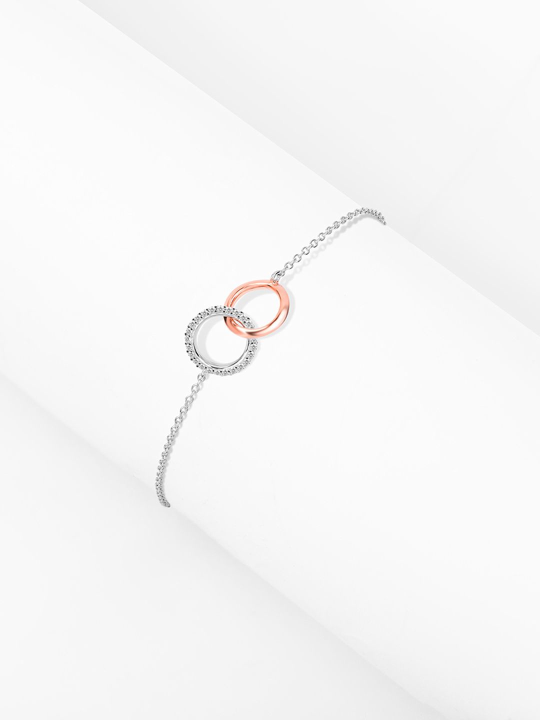 

Nistra Interwoven Elegance Sterling Silver Cubic Zirconia Studded Wraparound Bracelet
