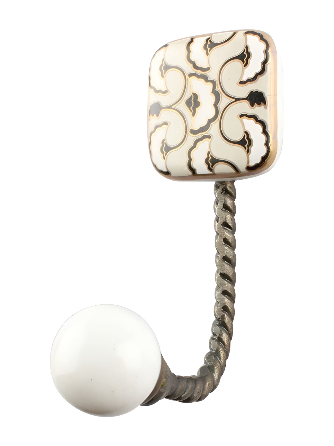 

IndianShelf Beige Coloured Ceramic Square Wall Hangings Hooks for Kitchen