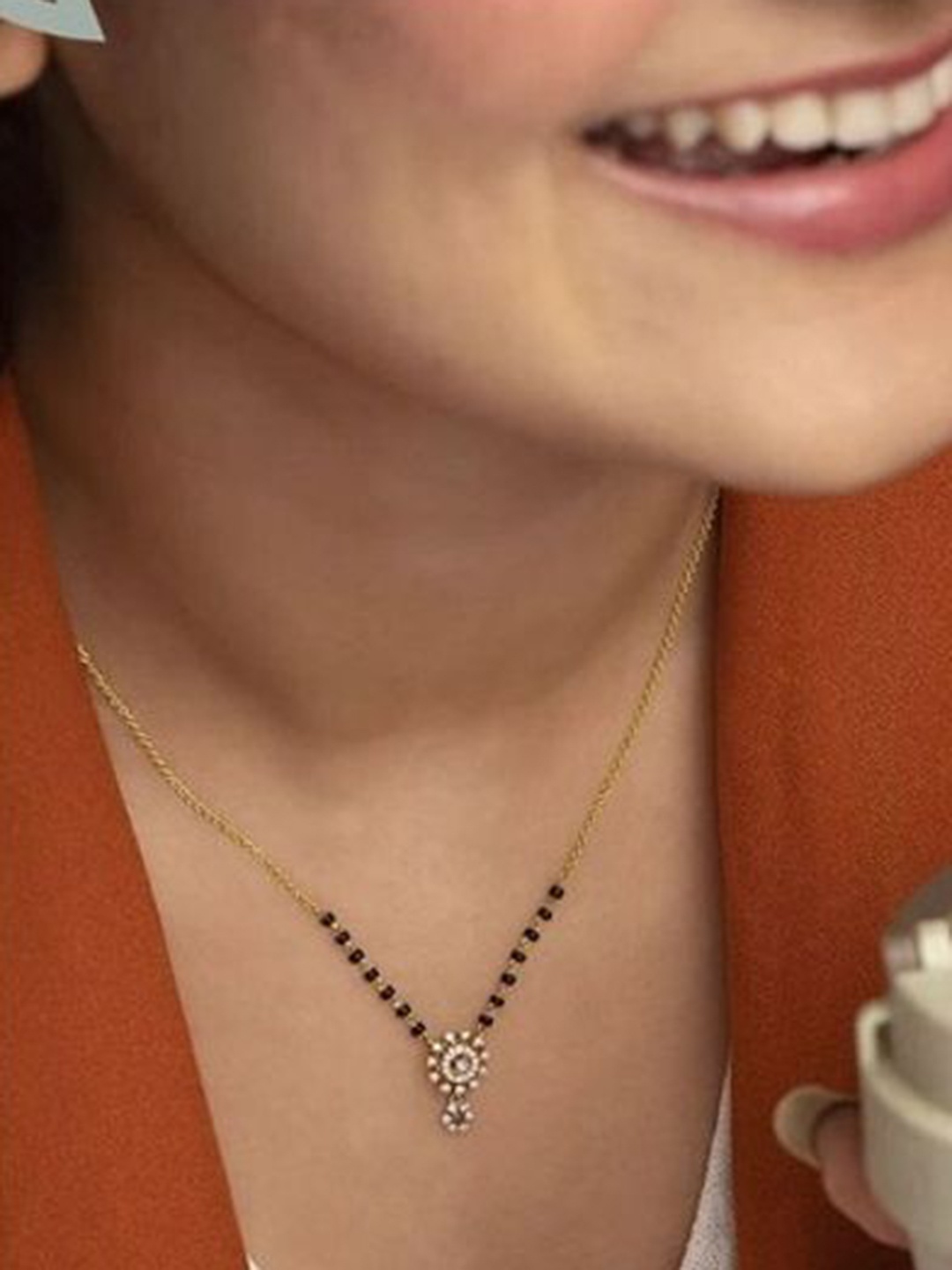 

Wynona Set Of 2 Gold Plated American Diamond Studded Mangalsutra