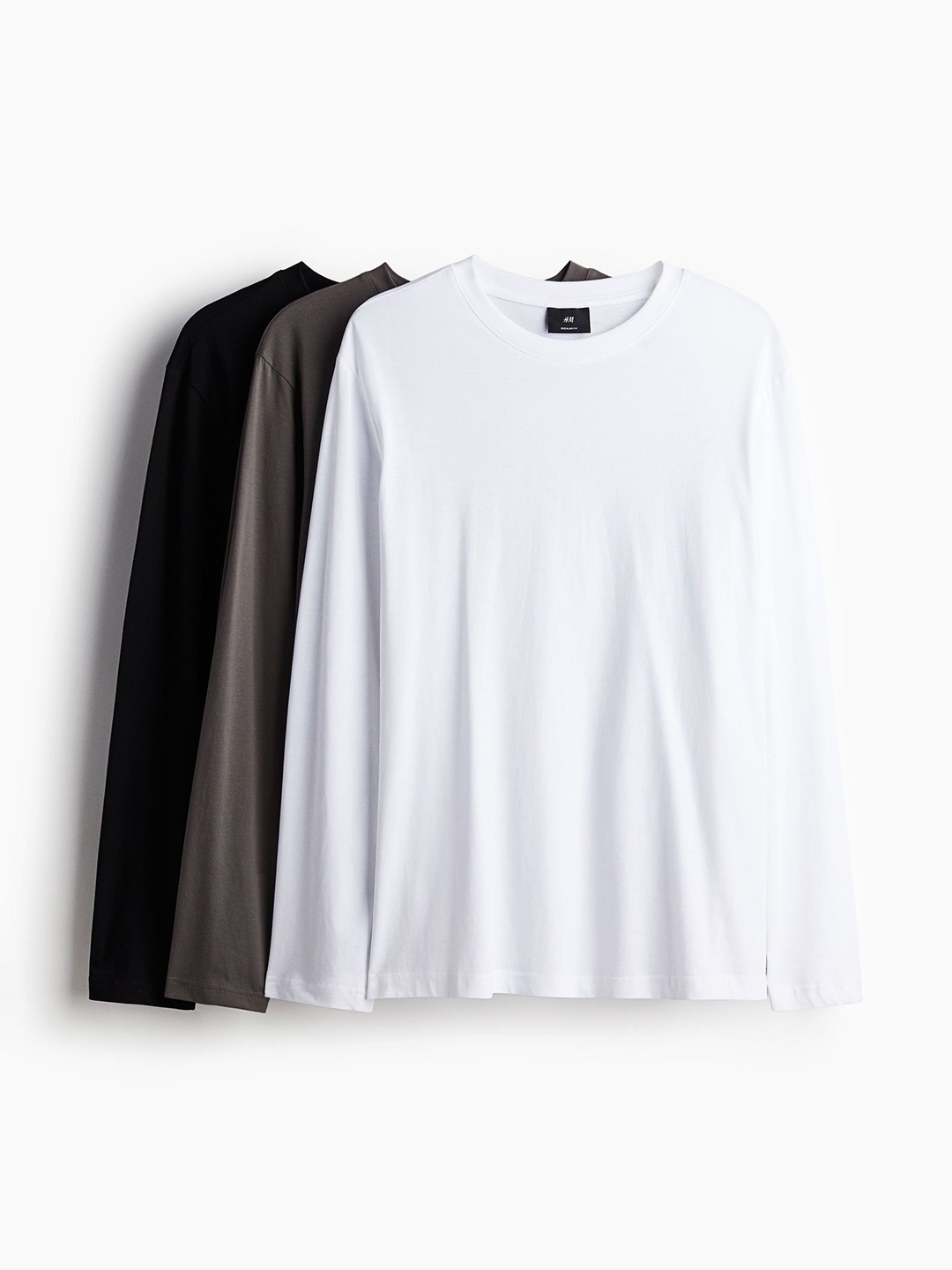 

H&M 3-Pack Regular Fit Jersey Tops, Black