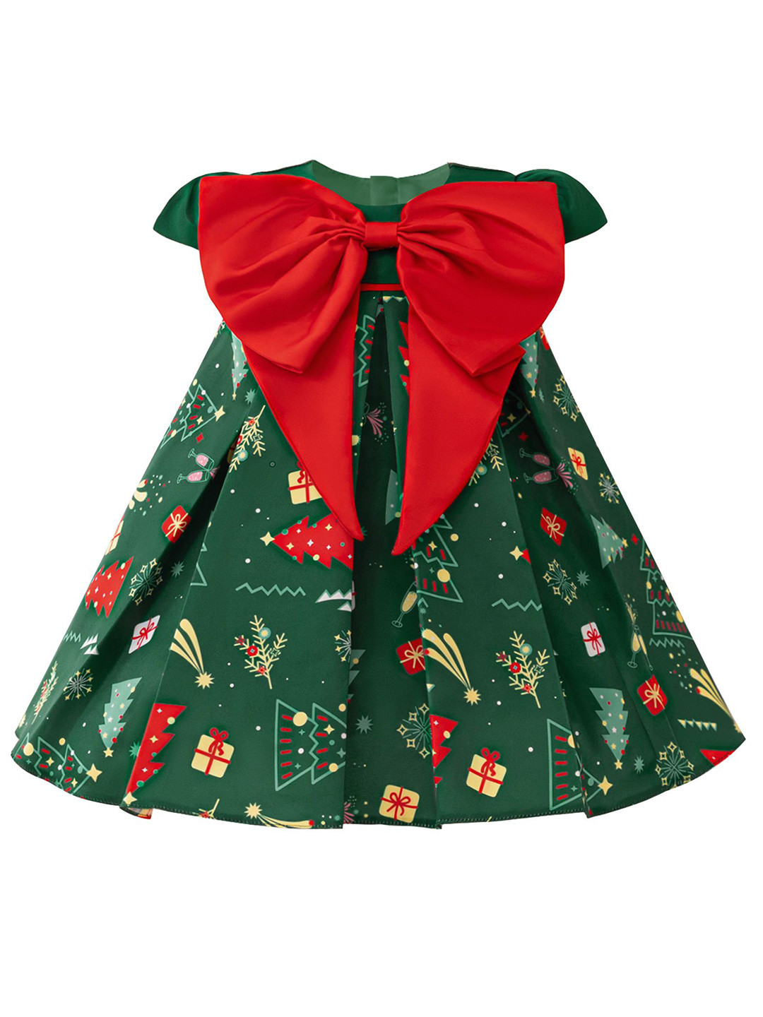 

StyleCast x Revolte Girls Printed Cap Sleeves A-Line Dress, Green