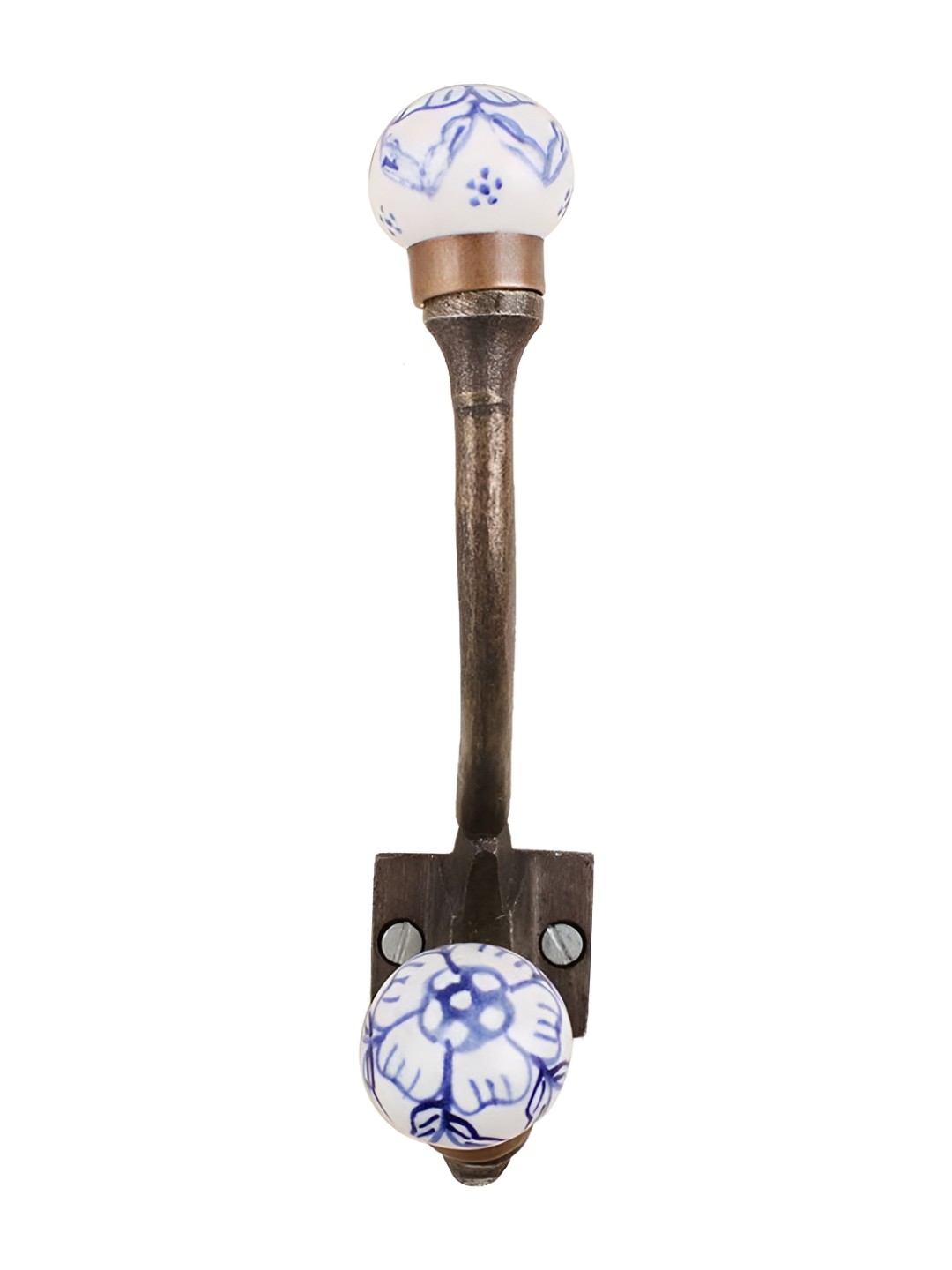 

IndianShelf Blue & White Ceramic Floral Wall Hooks