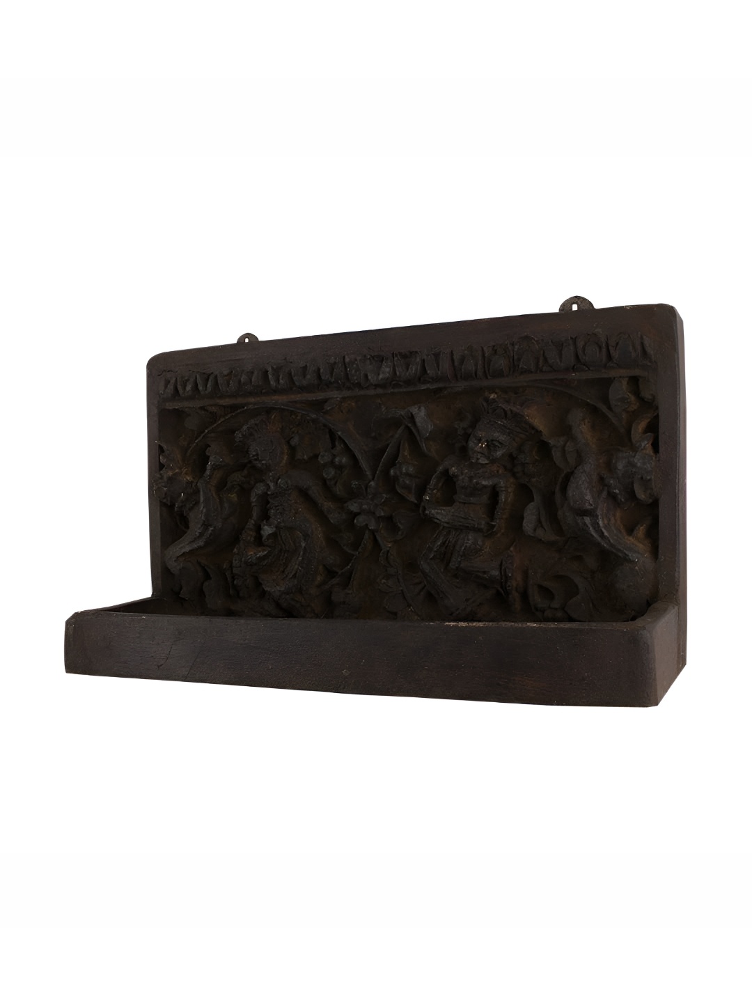 

IndianShelf Bronze Toned Wooden Dhokra Wall Mounted Hooks Kitchen Hanger