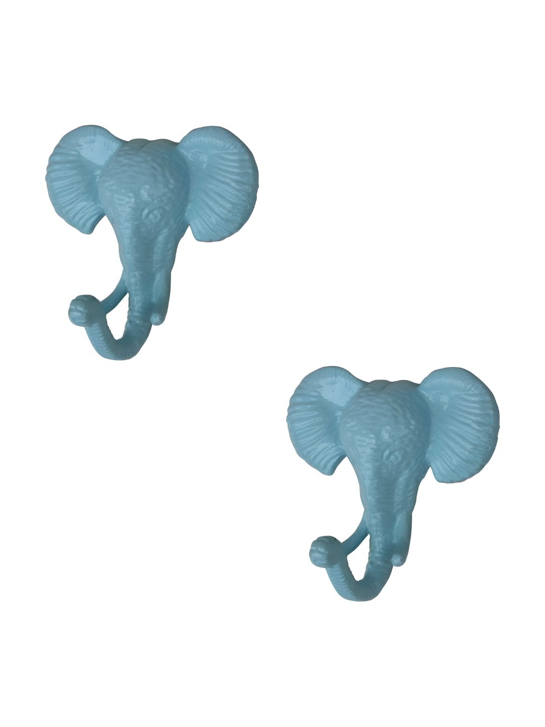 

IndianShelf Turquoise Blue 2 Pieces Elephant Iron Wall Hooks