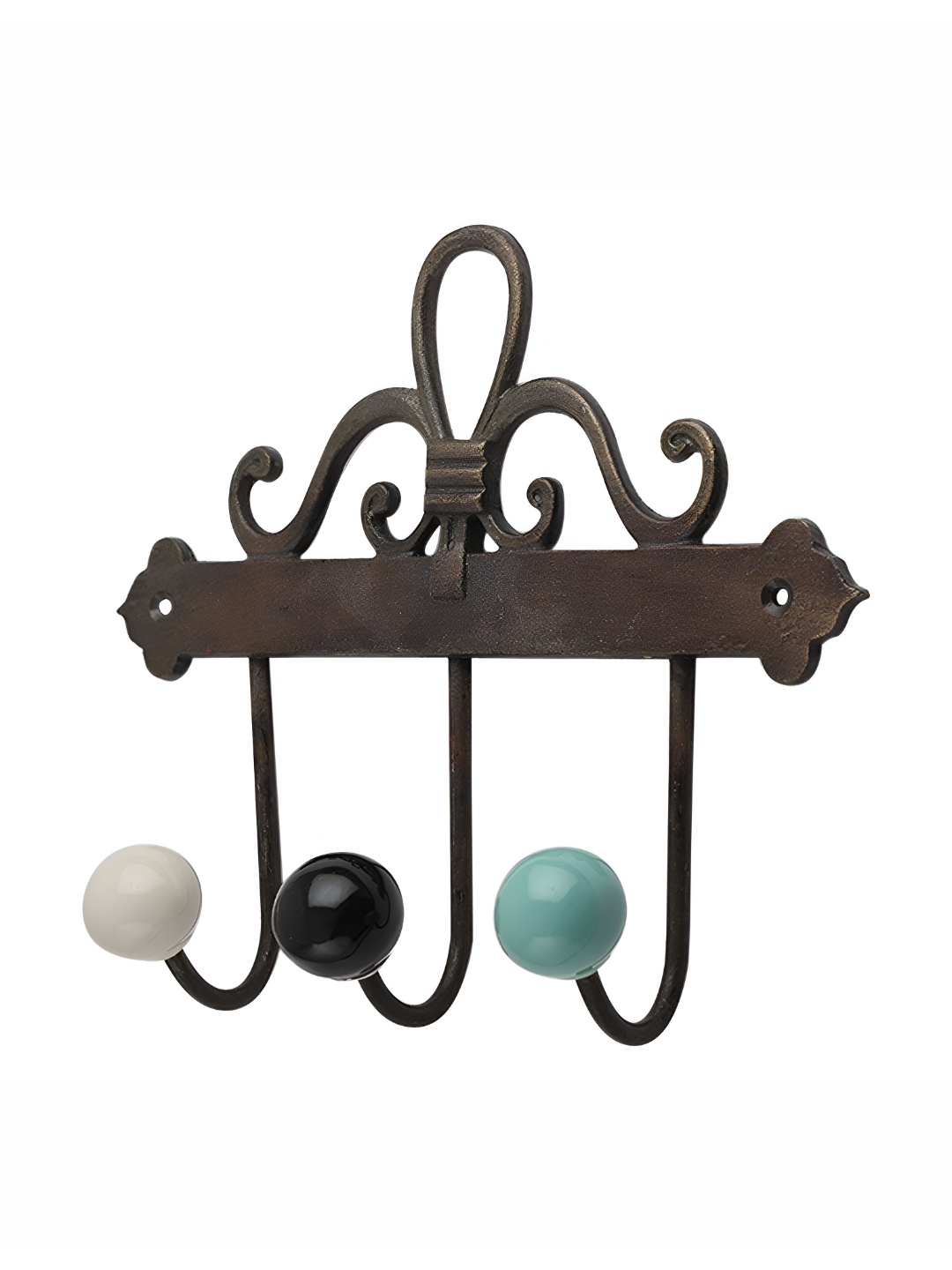 

IndianShelf Black & White Ceramic Wall Hook