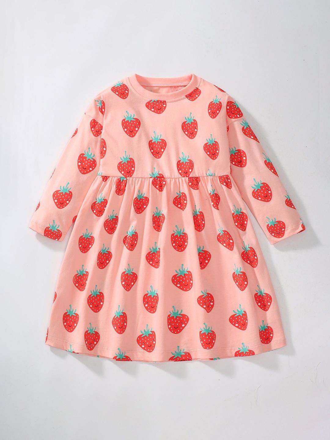 

JC SPARKLE Girls Print Fit & Flare Dress, Peach