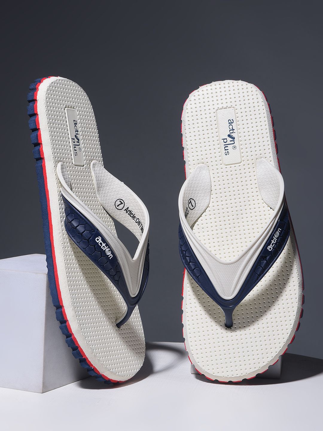 

Action Men Rubber Thong Flip-Flops, White