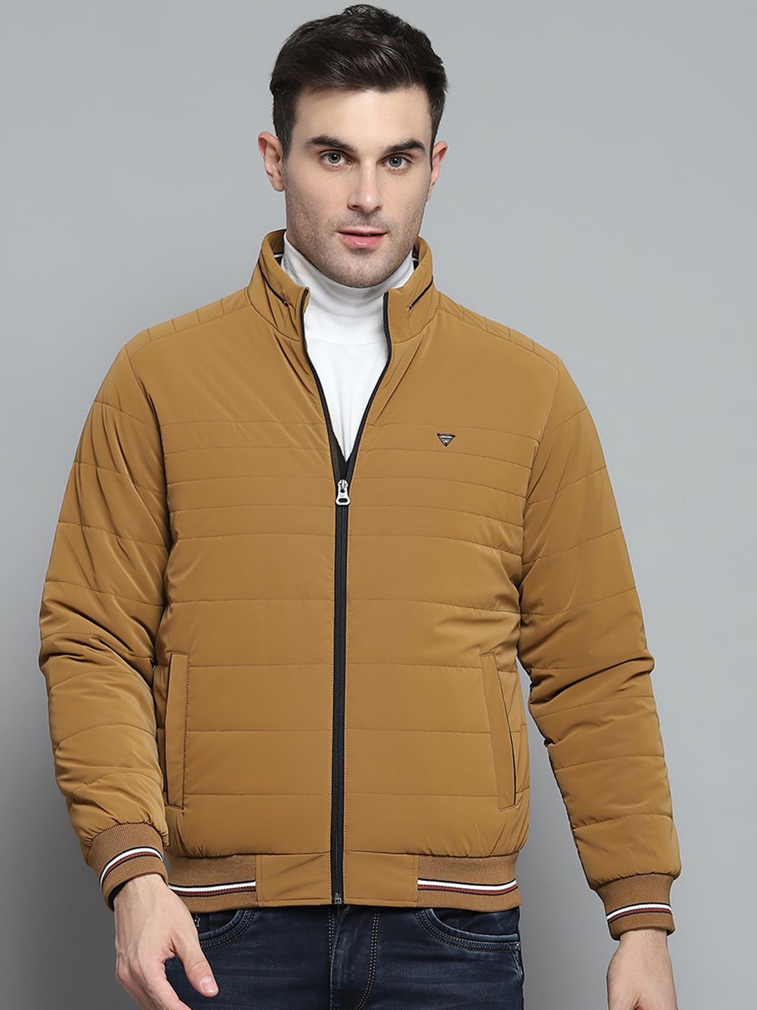 

Monte Carlo Men Geometric Lightweight Outdoor Padded Jacket, Mustard