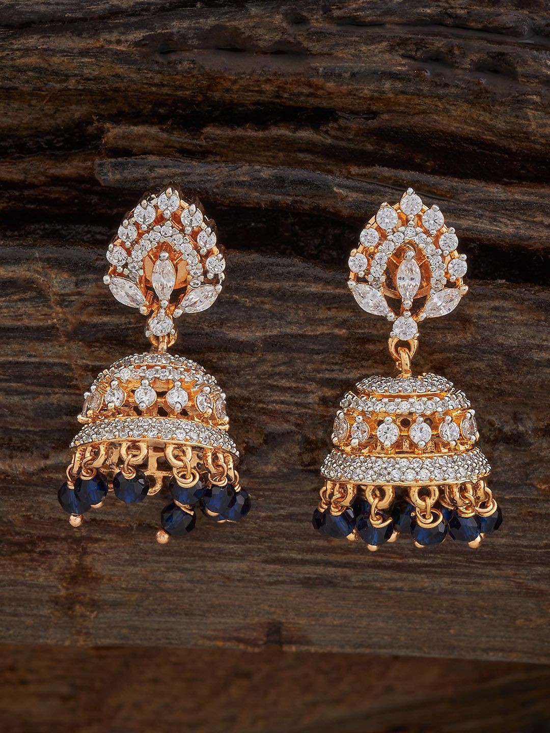 

Kushal's Fashion Jewellery Dome Shaped Jhumkas Earrings, Blue