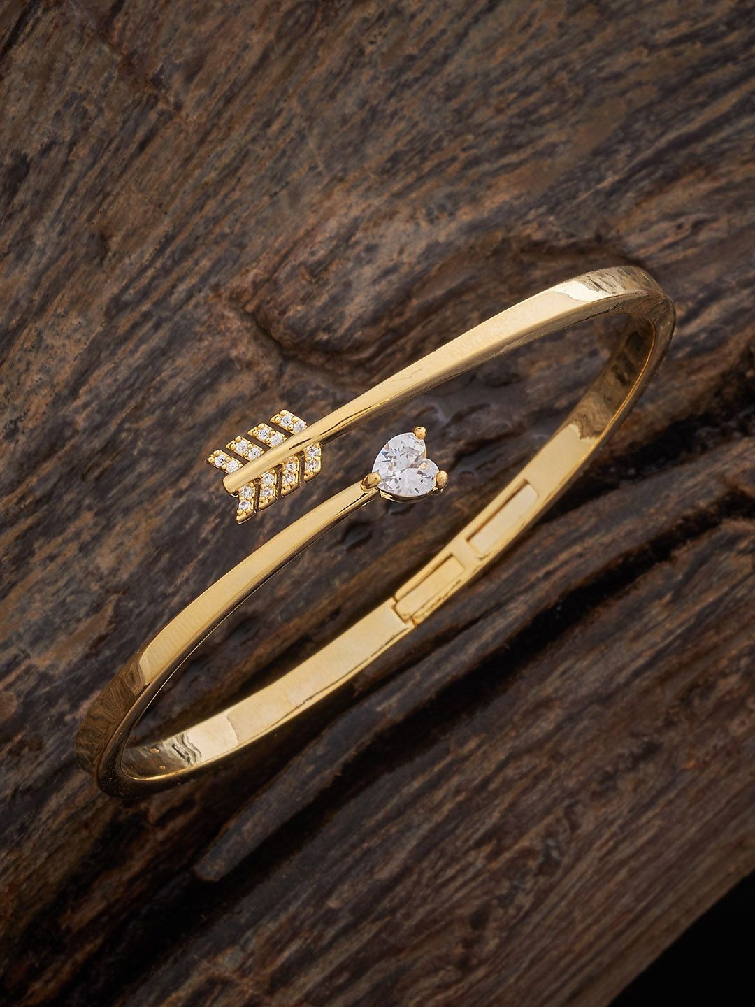 

Kushal's Fashion Jewellery Gold Plated CZ Stone Studded Bracelet