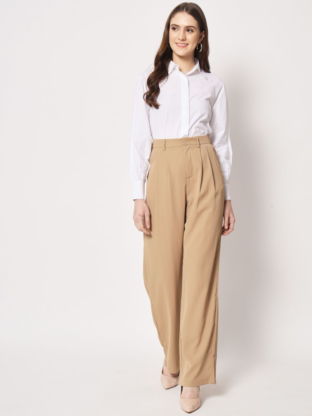 

BAESD Women Relaxed Spread Collar Solid Cotton Casual Shirt, White