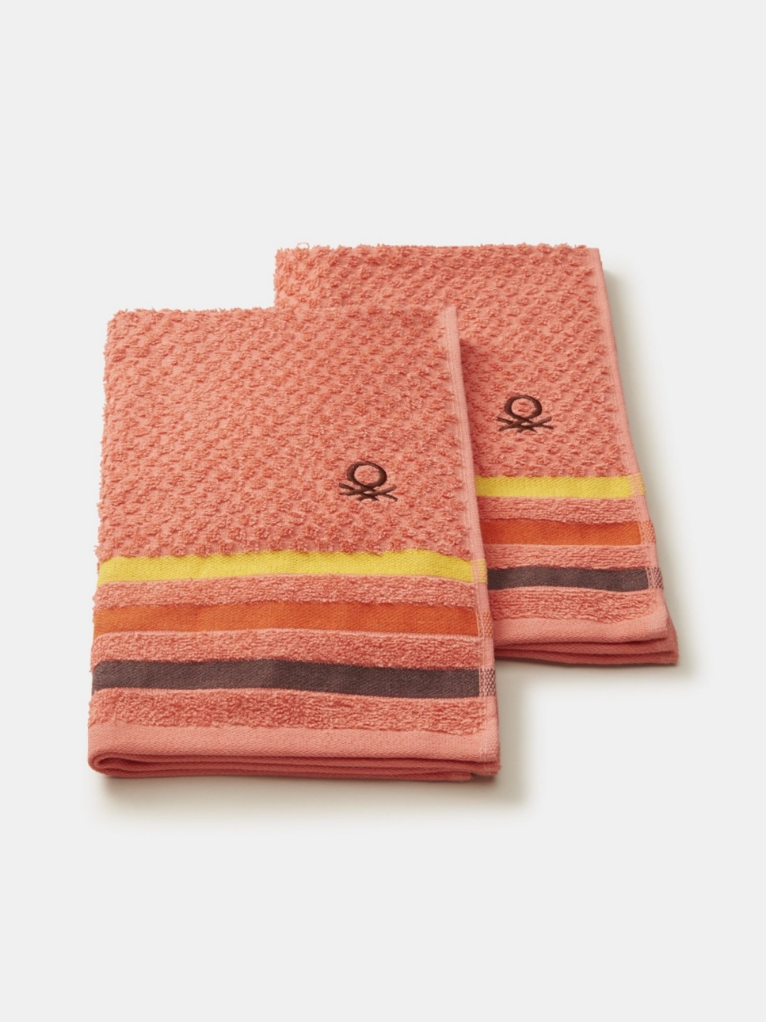 

United Colors of Benetton Orange-Colored 2 Pieces 450 GSM Pure Bamboo Cotton Hand Towels