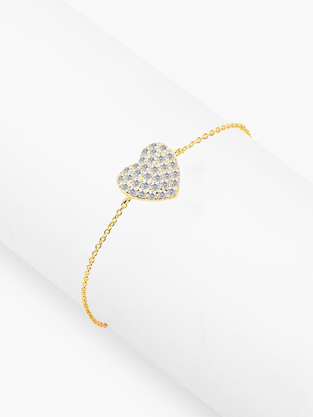 

Nistra Women Sterling Silver Cubic Zirconia Gold-Plated Link Bracelet