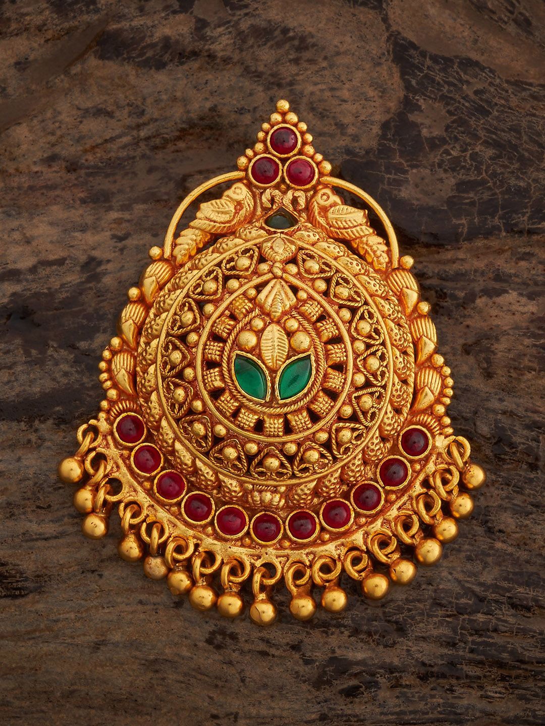 

Kushal's Fashion Jewellery 92.5 Pure Silver Gold-Plated Spherical Pendants
