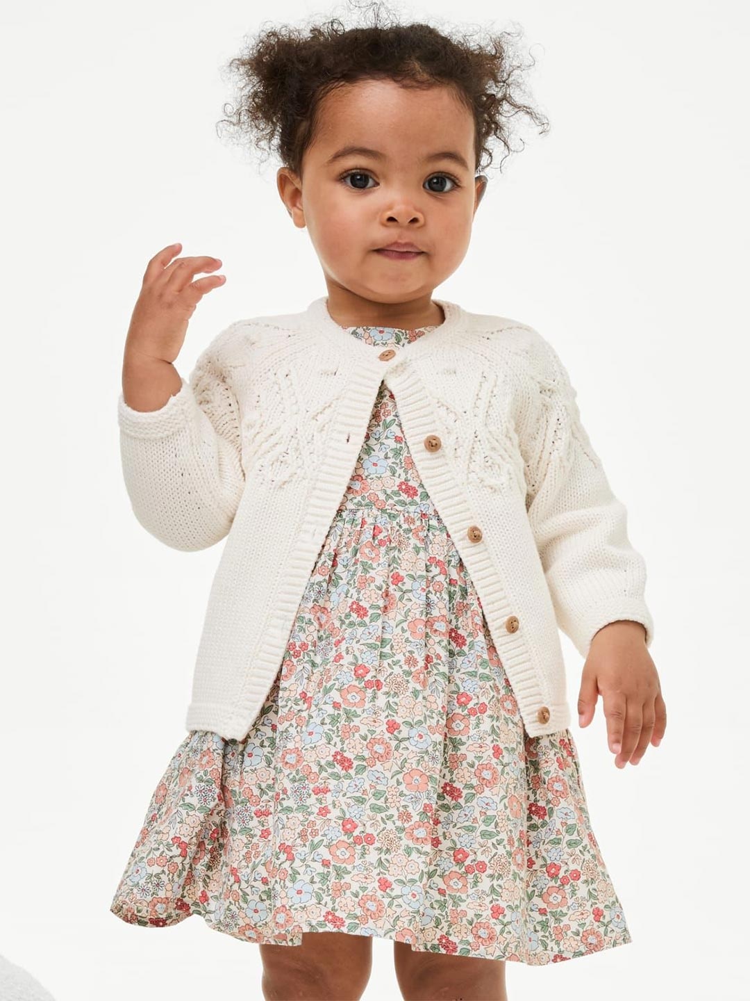 

Marks & Spencer Girls Cable Knit Cardigan, Cream