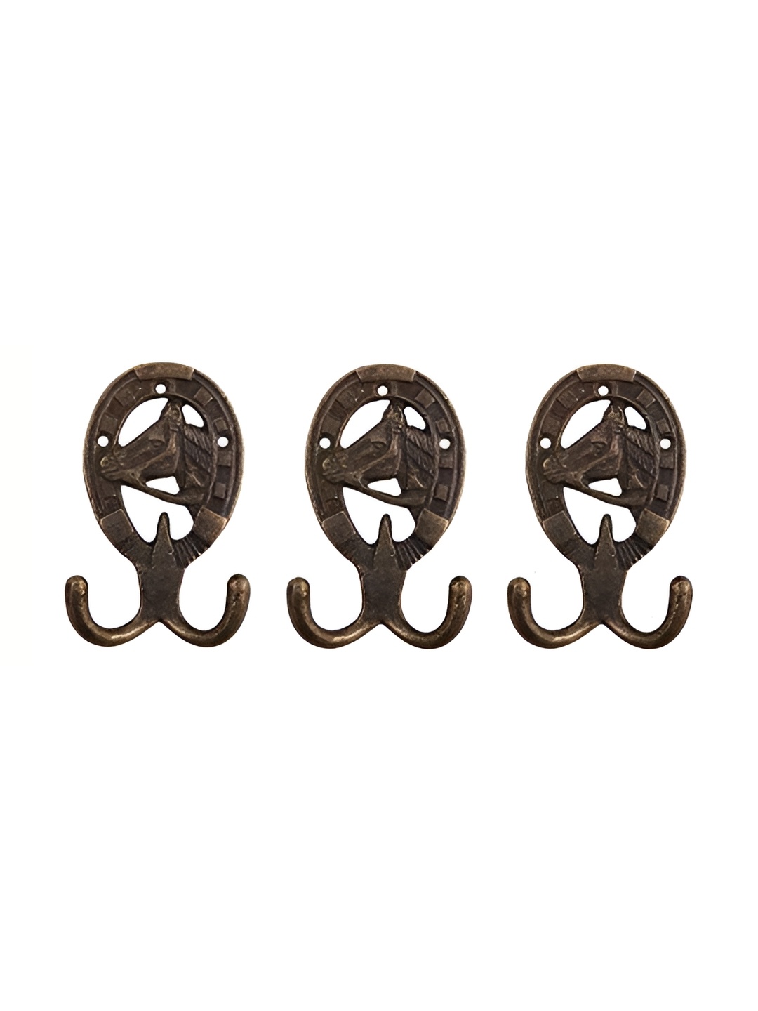 

IndianShelf Black 3 Pieces Horse Irons Wall Hooks