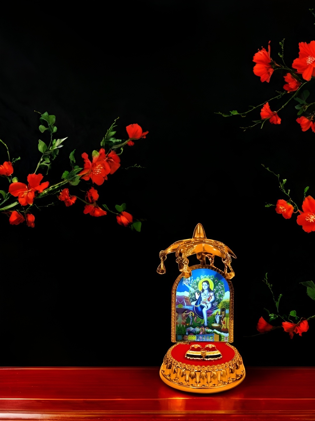 

Adhvik Gold toned & Blue Lord Baba Balaknath Idol Showpiece